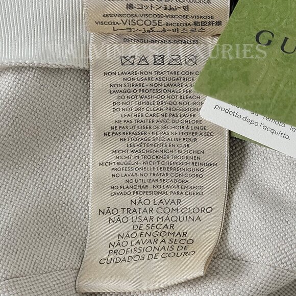 GUCCI HAT GG LOGO MONOGRAM JACQUARD BLACK w LEATHER TRIM BUCKET UNISEX - Picture 16 of 16